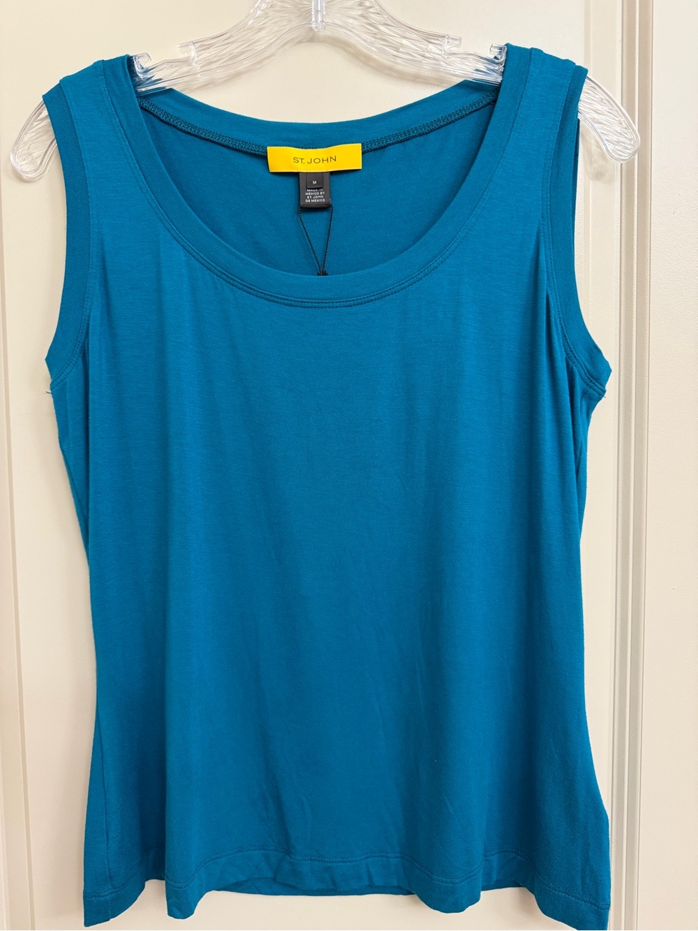 St. John Teal Blue Scoop Neck Sleeveless Tank Top